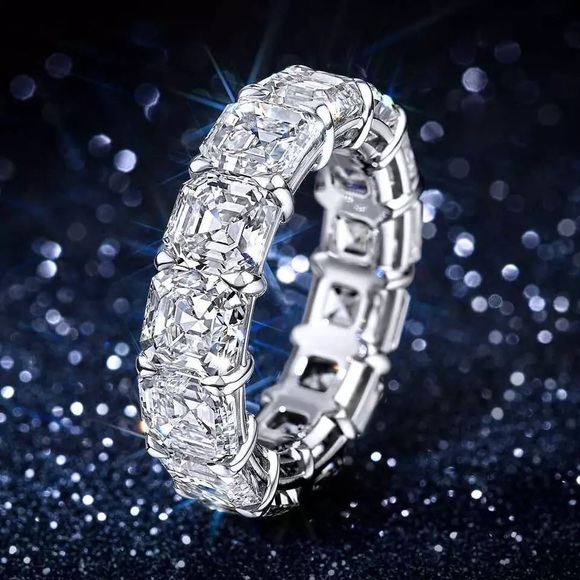 10ct Asscher Eternity Band - Picture 3 of 11
